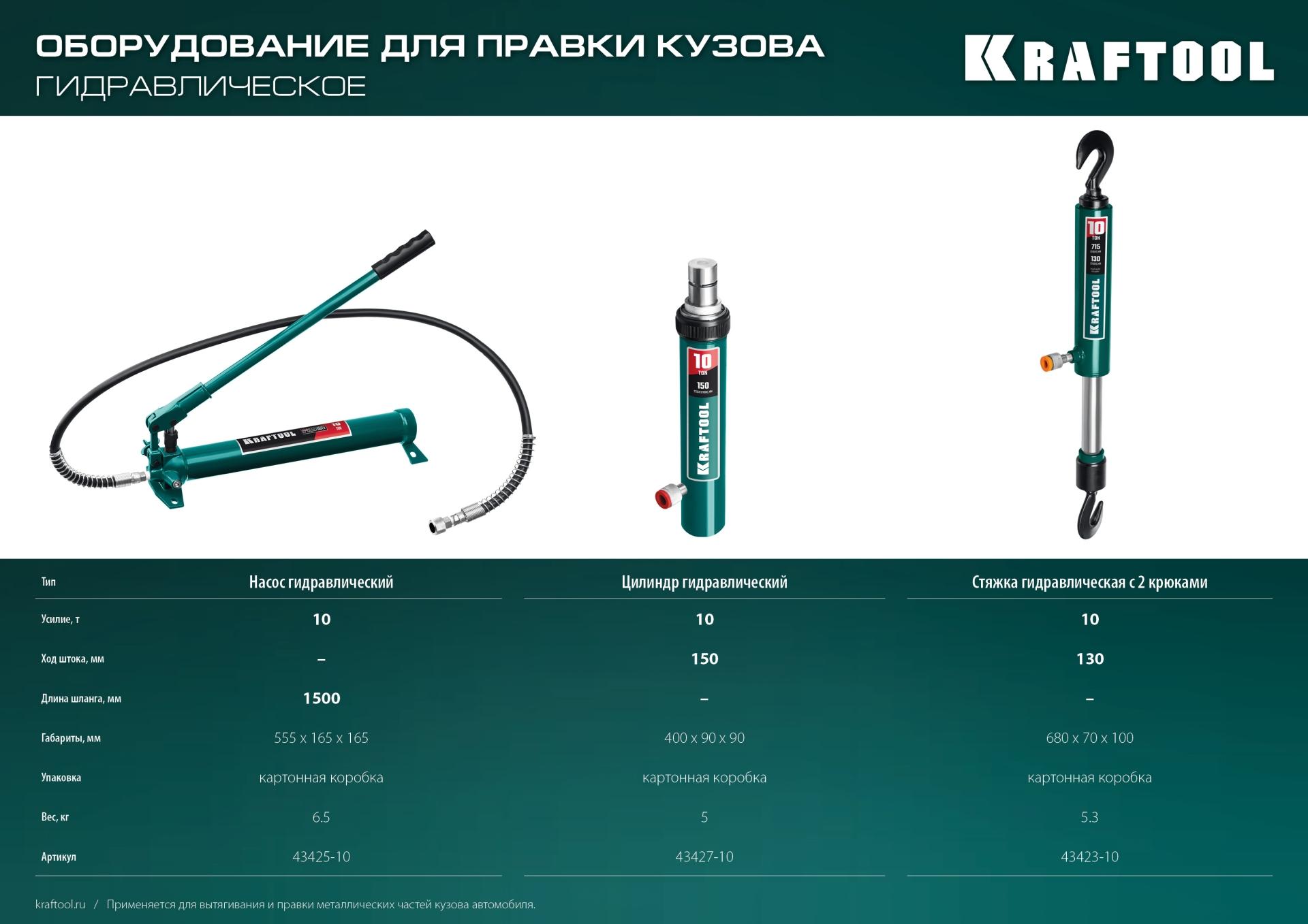 KRAFTOOL 10 т, гидравлический цилиндр ЗУБР, Профессионал 10т 43027-10 (43427-10)