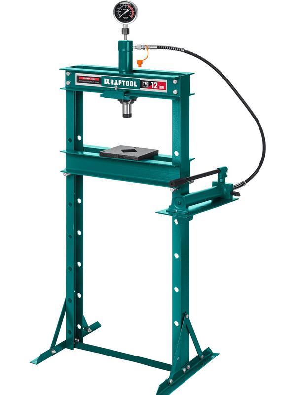 KRAFTOOL PMP-12, 12 т, гидравлический пресс с гидронасосом и манометром (43472-12)