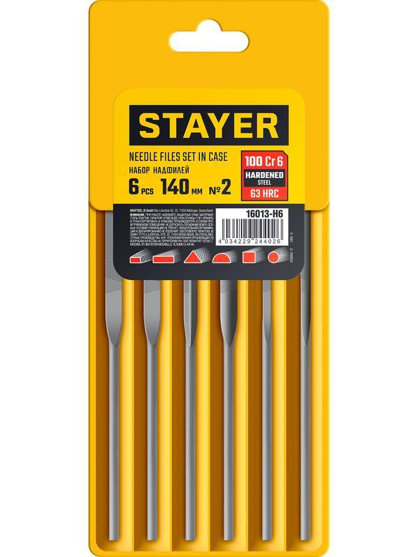 STAYER 6 шт, 140 мм, в чехле, набор надфилей (16013-H6)