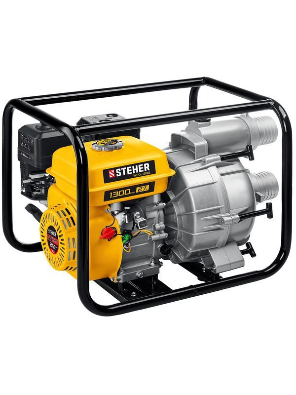 STEHER 1300 л/мин, мотопомпа бензиновая для грязной воды (WPD-1300)