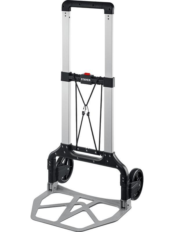 STAYER PROTruck, до 120 кг, из алюминиевого сплава, платформа 48.5 х 35 см, колеса d 16 см, вес 5 кг, складная хозяйственная тележка (38755-120)