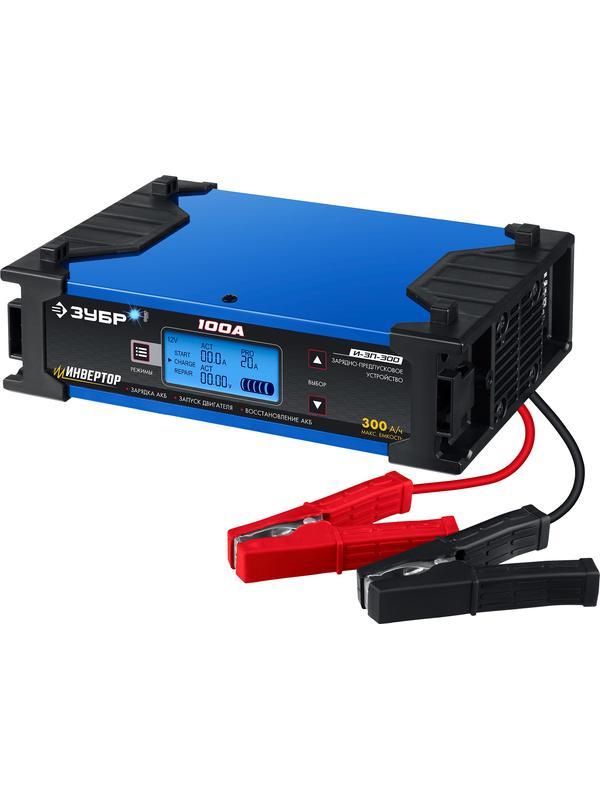 ЗУБР И-ЗП-300, 12/24 В, 100 А, 3-30 А, инверторное зарядно-предпусковое устройство (59323)