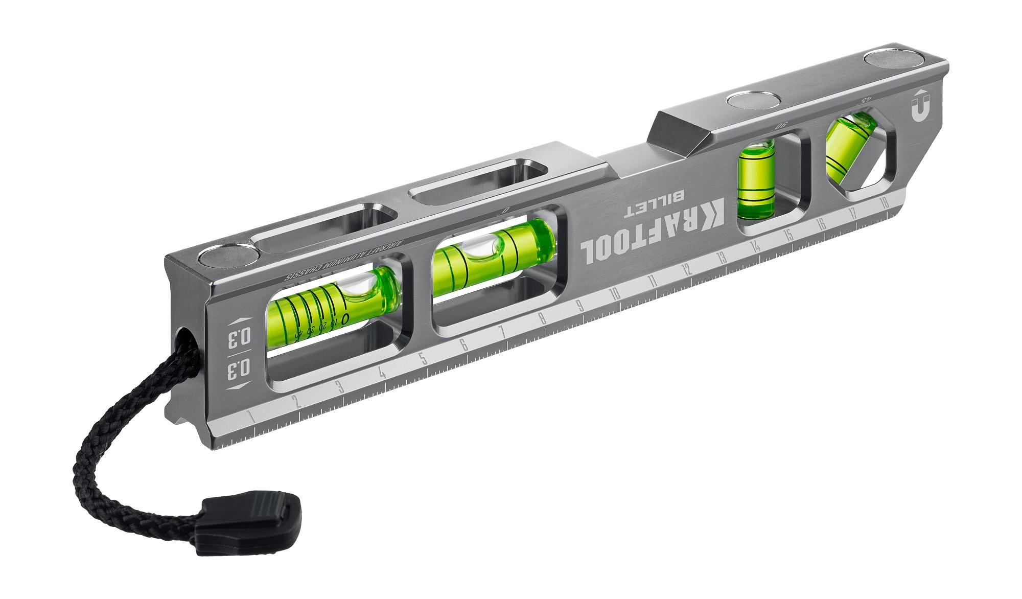 KRAFTOOL BILLET, 8 в 1, 20 см, точность 0.3 мм/м, 4 глазка, брусковый магнитный уровень (34790)