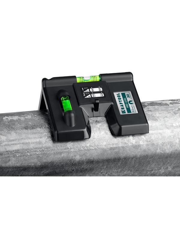 KRAFTOOL POST-LEVEL, 3 глазка, магнитный угловой уровень (34788)