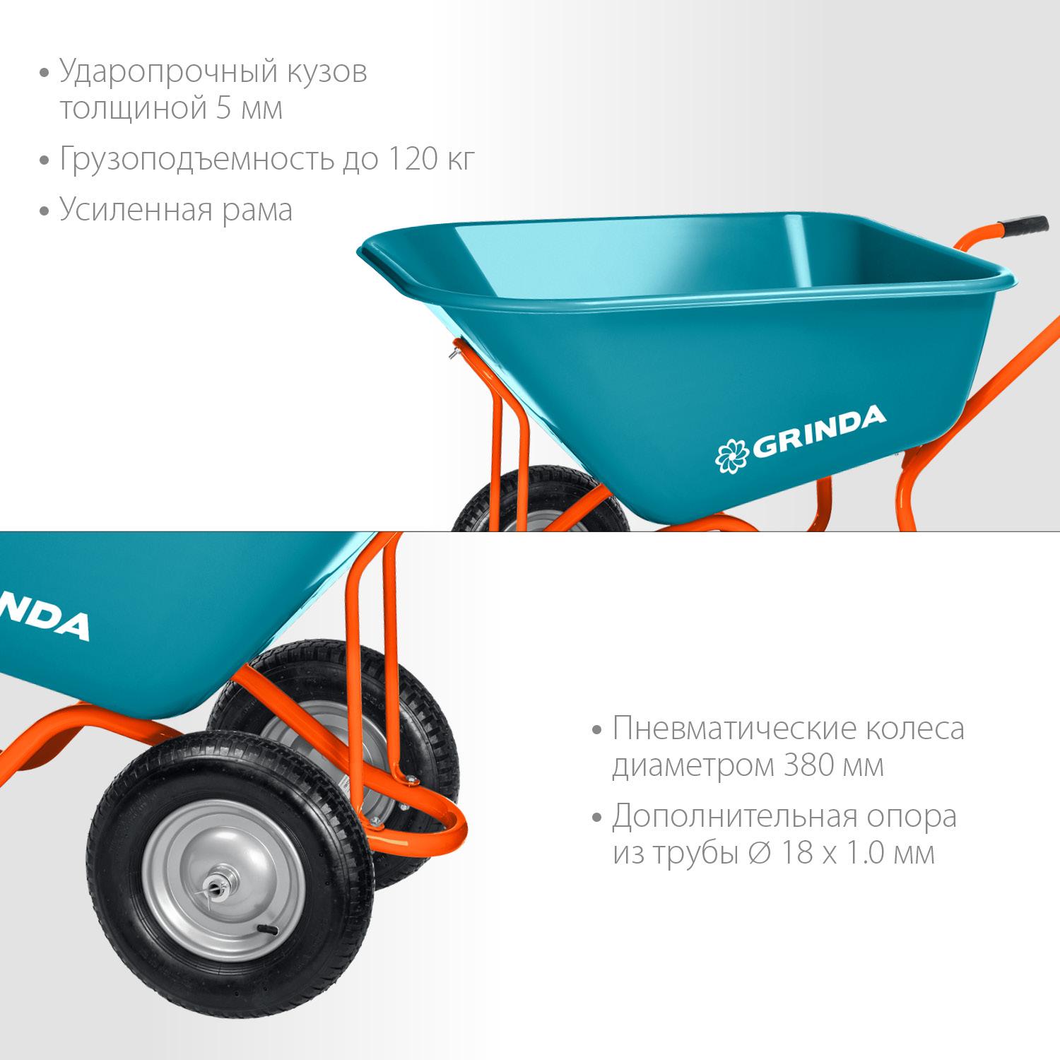 GRINDA GP-1, кузов увеличенного объема 260 л, г/п 120 кг, ударопрочный пластик, PROLine (422401)