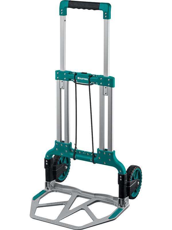 KRAFTOOL ATLANT, до 120кг, каркас и платформа из алюминия, платформа 48.5х35см, колеса d18см, вес 6.9кг, складная хозяйственная тележка (38751-120)