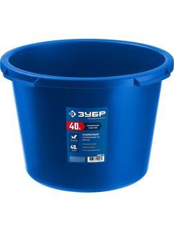 ЗУБР 40 л, первичный высокопрочный пластик, усиленный круглый строительный таз (06094-45)