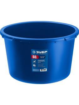 ЗУБР 60 л, первичный высокопрочный пластик, усиленный круглый строительный таз (06094-65)
