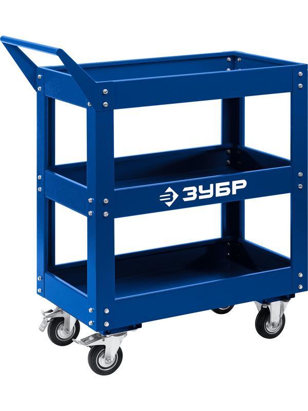 ЗУБР 820 х 405 х 955 мм, инструментальная тележка с 3 полками, Профессионал (38913)