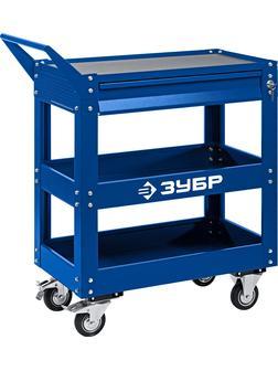 ЗУБР 820 х 405 х 955 мм, инструментальная тележка с выдвижным ящиком + 2 полки, Профессионал (38914)