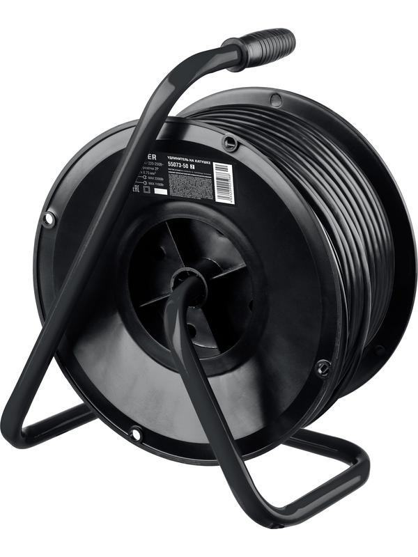 STAYER S-207, ПВС, 2 х 0.75 мм2, 50 м, 2200 Вт, удлинитель на катушке (55073-50)