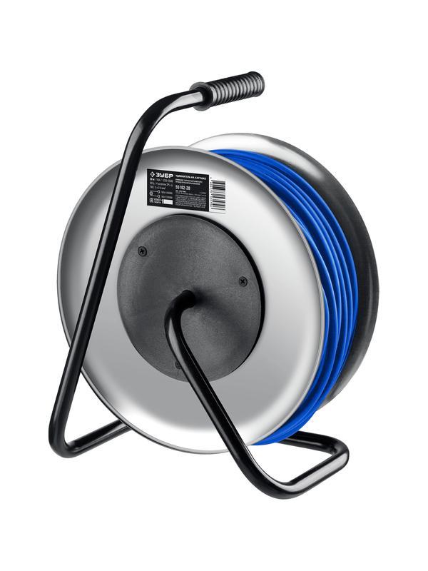 ЗУБР ПВС-325, ПВС, 3 x 2.5 мм2, 20 м, 4000 Вт, IP44, силовой удлинитель на стальной катушке, Профессионал (55102-20)