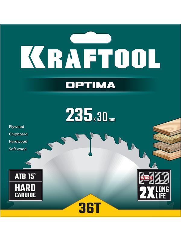 Пильный диск по дереву Kraftool Optima, 235 х 30 мм, 36Т (36951-235-30)