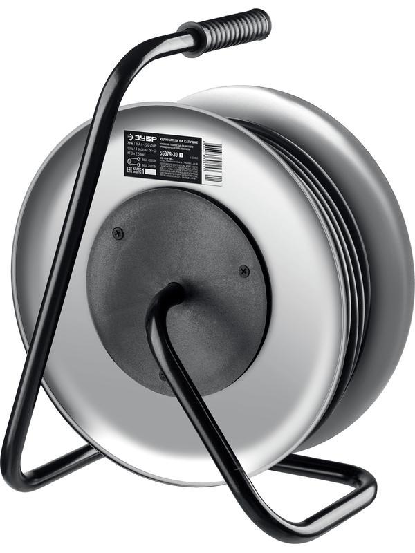 ЗУБР КГ-325, КГ, 3 x 2.5 мм2, 30 м, 4000 Вт, IP44, силовой удлинитель на стальной катушке, Профессионал (55079-30)