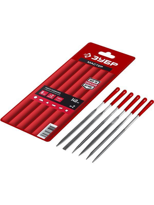 ЗУБР 6 шт, 140 мм, в чехле, с ручками, набор надфилей (16014-H6)