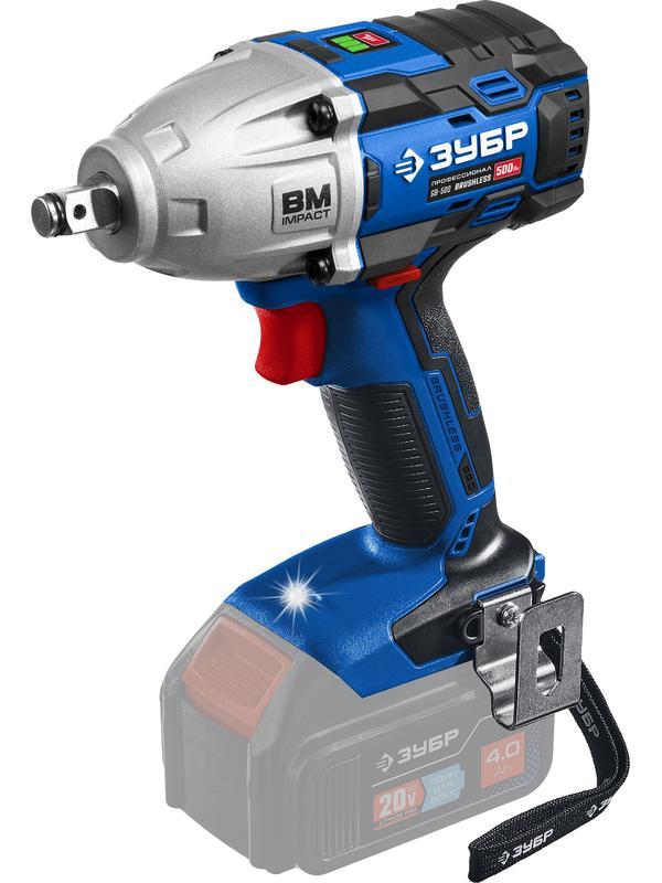 ЗУБР Т7, 20 В, 500 Н·м, без АКБ, бесщеточный гайковерт, Профессионал (GB-500)