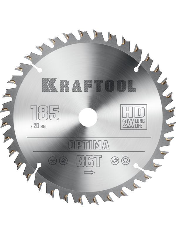 Пильный диск по дереву Kraftool Optima, 185 х 20 мм, 36Т (36951-185-20)
