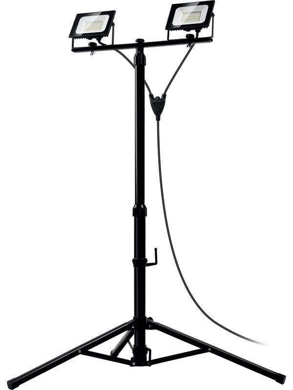 ЗУБР ПСК 30х2, 2 х 30 Вт, 6500 К, IP 65, 1.6 м, светодиодные прожекторы на штативе, Профессионал (57145-2-30)