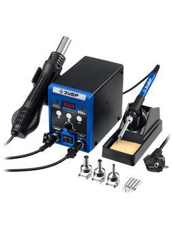 ЗУБР ПСР-650, 100 - 500°С, 650 Вт, 2 в 1, ремонтная паяльная станция, Профессионал (55427)