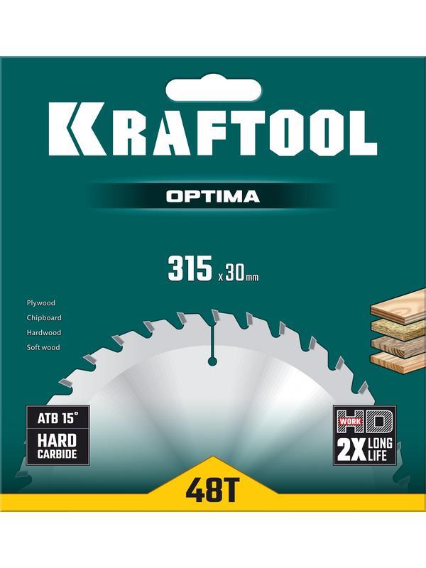 Пильный диск по дереву Kraftool Optima, 315 х 30 мм, 48Т (36951-315-30)