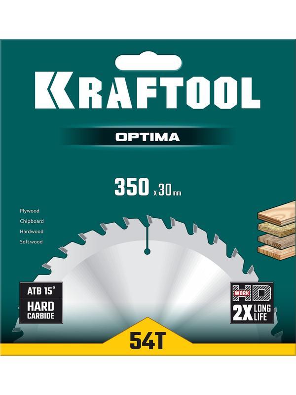 Пильный диск по дереву Kraftool Optima, 350 х 30 мм, 54Т (36951-350-30)