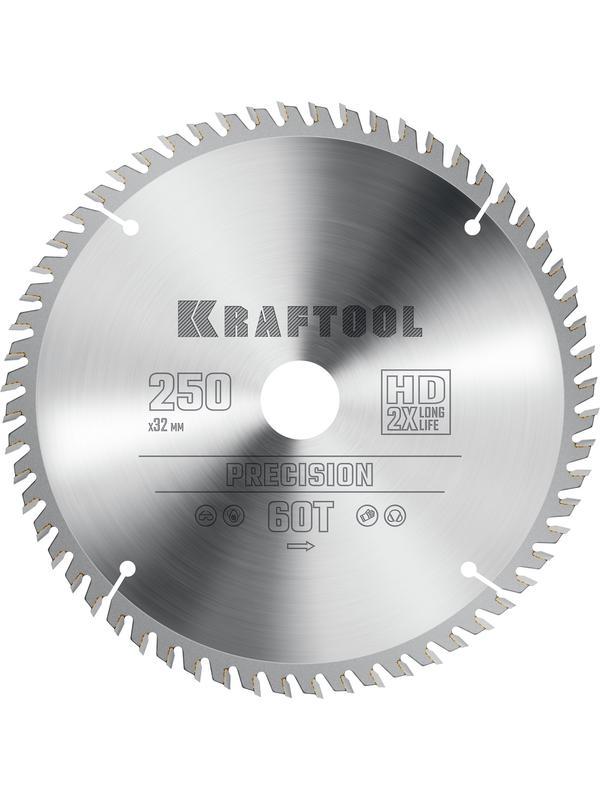 Пильный диск по дереву Kraftool Precision, 250 х 32 мм, 60Т (36952-250-32)