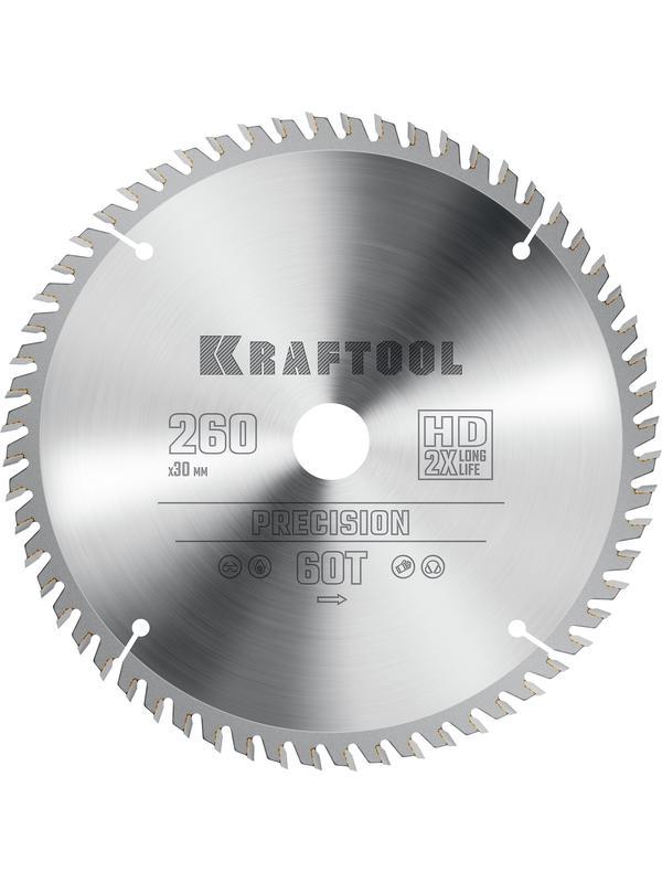 Пильный диск по дереву Kraftool Precision, 260 х 30 мм, 60Т (36952-260-30)