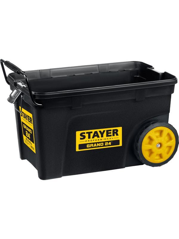 STAYER BIGPRO, 620 х 370 х 420 мм, (24.5″), пластиковый ящик-тележка для инструментов, Professional (38107-24)