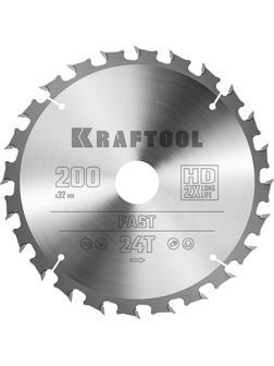 Пильный диск по дереву Kraftool Fast, 200 х 32 мм, 24Т (36950-200-32)