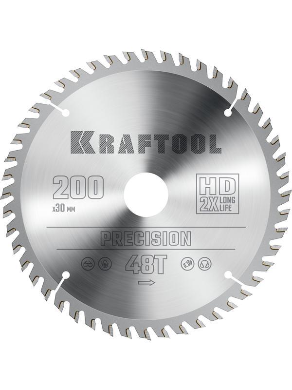 Пильный диск по дереву Kraftool Precision, 200 х 30 мм, 48Т (36952-200-30)