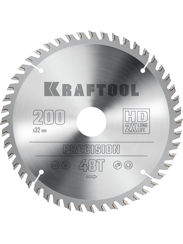 Пильный диск по дереву Kraftool Precision, 200 х 32 мм, 48Т (36952-200-32)