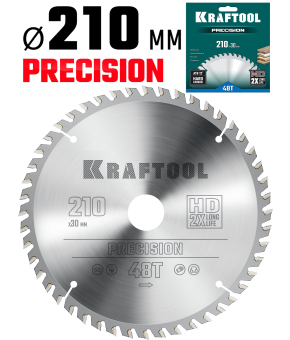 Пильный диск по дереву Kraftool Precision 36952-210-30, 48Т / 210 х 30 мм.