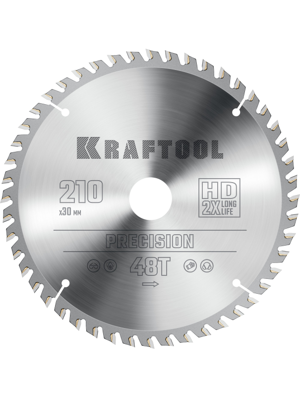 Пильный диск по дереву Kraftool Precision 36952-210-30, 48Т / 210 х 30 мм.