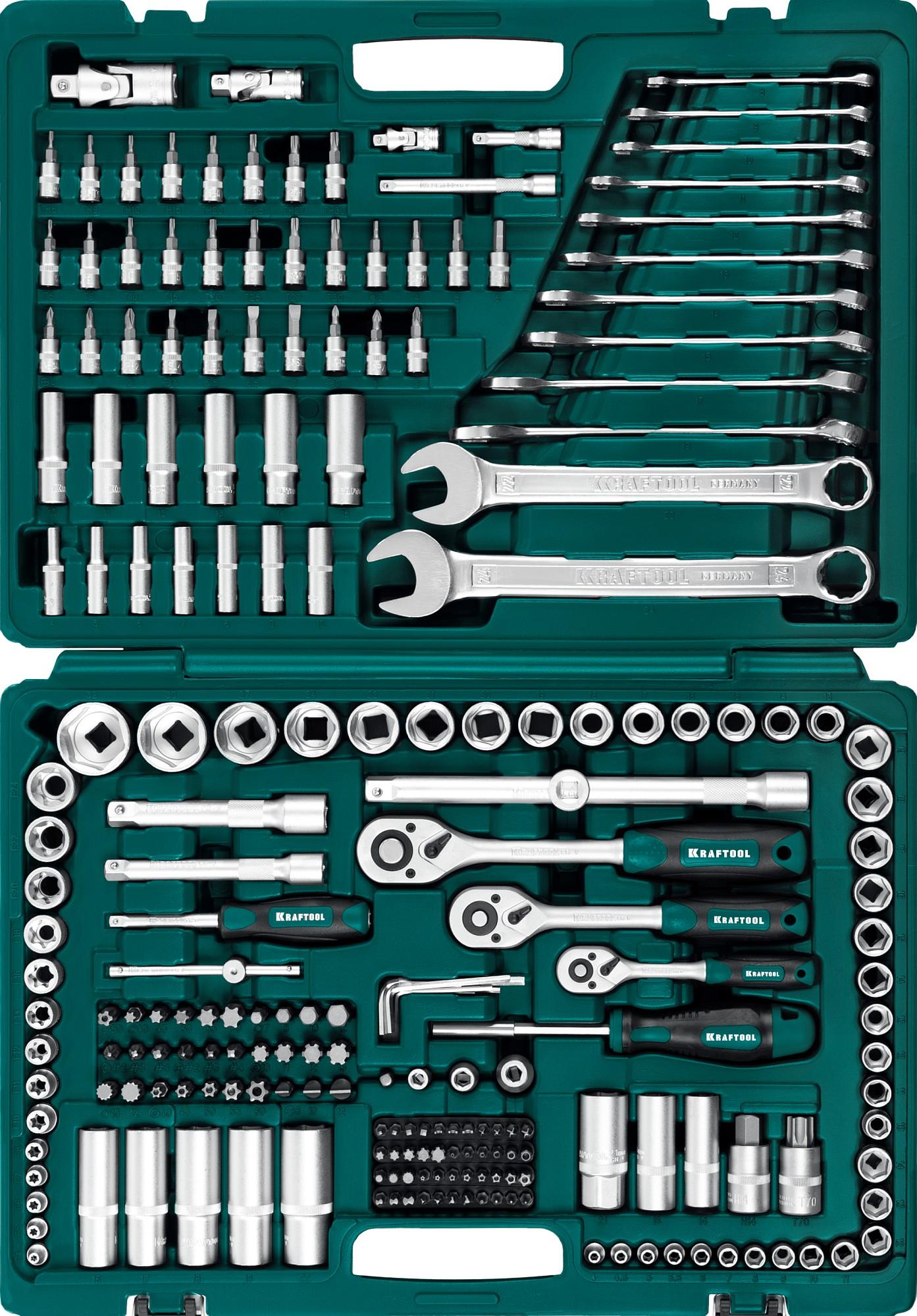 KRAFTOOL X Drive, 216 предм., (1/2″+3/8″+1/4″), универсальный набор инструмента (27888-H216)