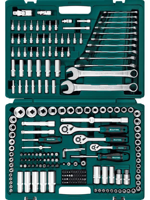 KRAFTOOL X Drive, 216 предм., (1/2″+3/8″+1/4″), универсальный набор инструмента (27888-H216)