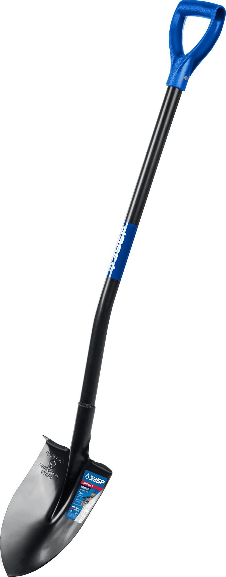 Лопата штыковая ЗУБР ПРОФИ-7, 275х205х1200 мм, полотно рессорная сталь 1.6мм закалено, стальной изог.черенок с ручкой
