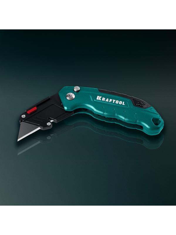 KRAFTOOL Helfer, компактный складной нож с трапециевидным лезвием, тип А24 (09242)