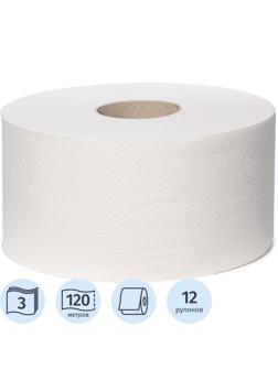 Бумага туалетная д/дисп Focus Jumbo Premium 3слцел120м 12рул/уп 5077831_КРД
