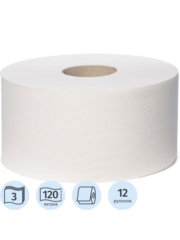 Бумага туалетная д/дисп Focus Jumbo Premium 3слцел120м 12рул/уп 5077831_КРД