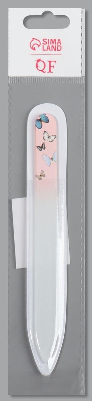 Пилка стеклянная для ногтей «Бабочки», 14 см, в чехле, цвет МИКС