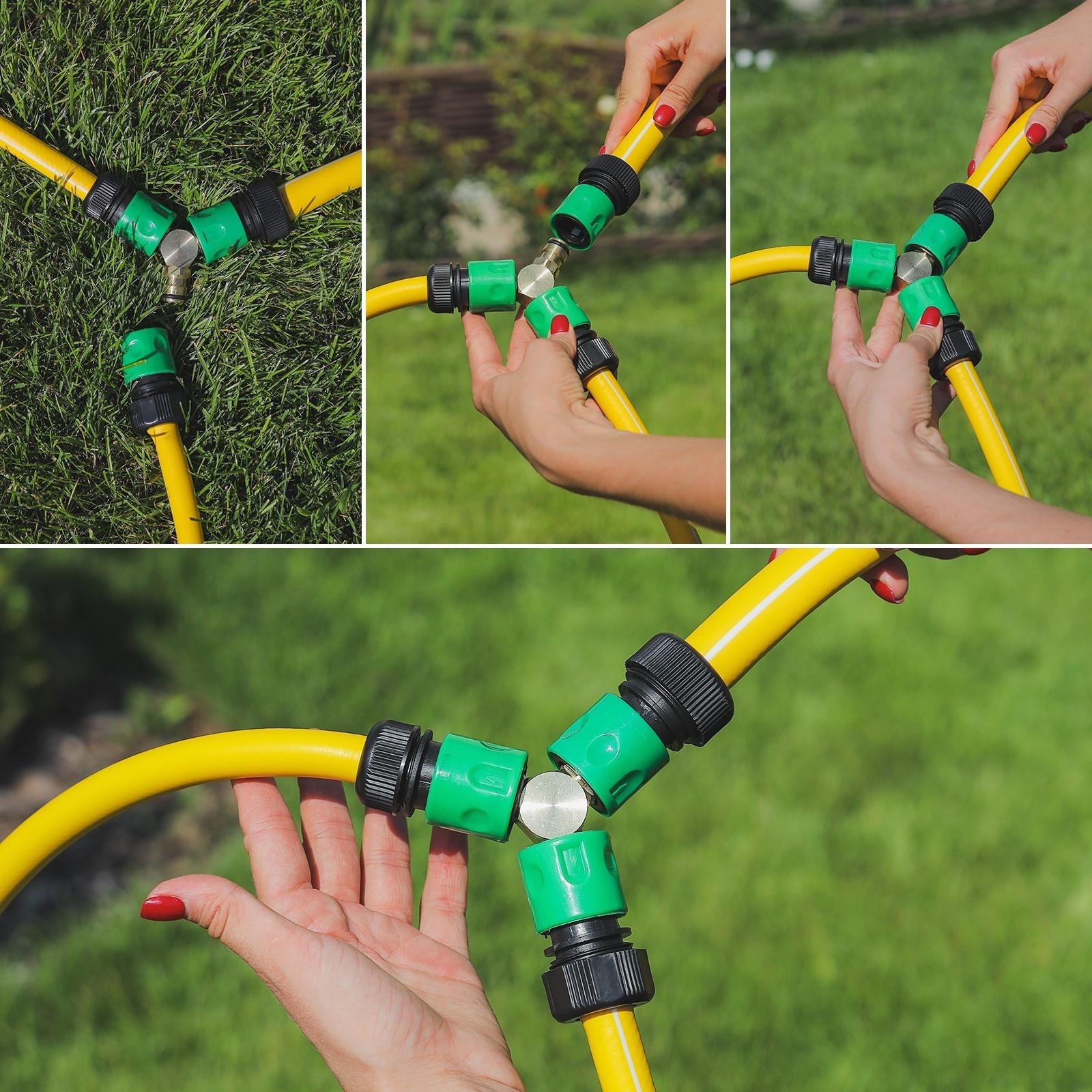 Тройник, быстросъёмное соединение, латунь