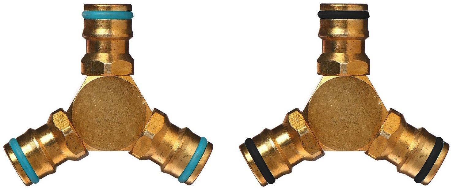 Тройник, быстросъёмное соединение, латунь