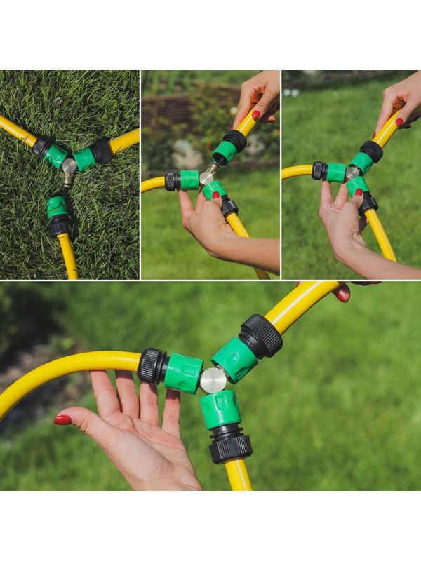 Тройник, быстросъёмное соединение, латунь