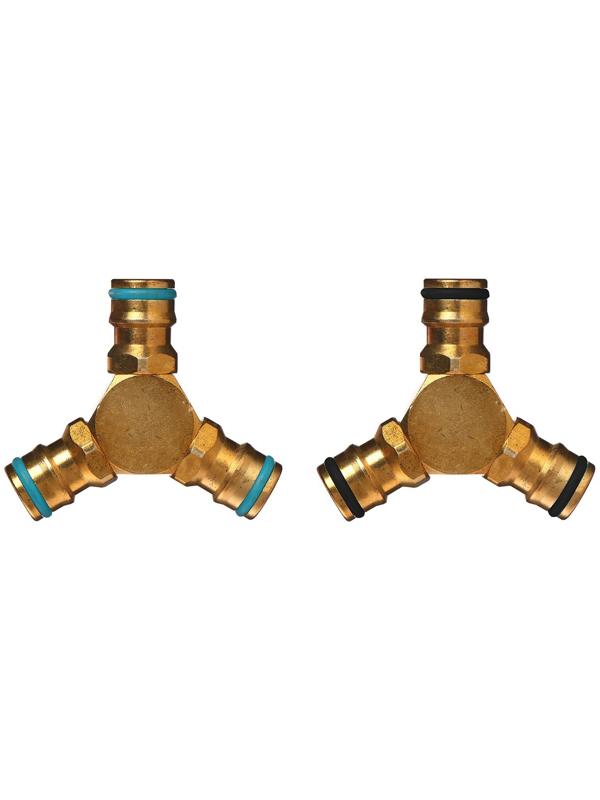 Тройник, быстросъёмное соединение, латунь