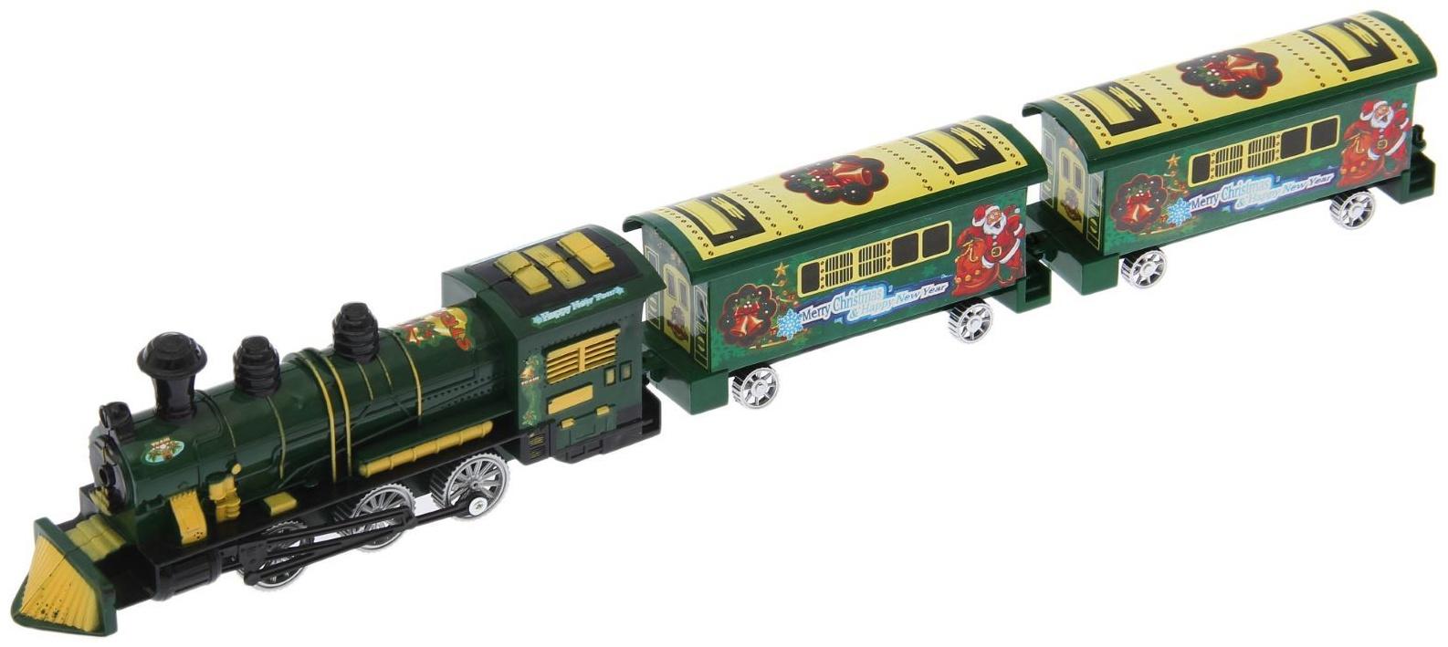 Паровоз инерционный «Классический» с вагонами, цвета МИКС, в пакете