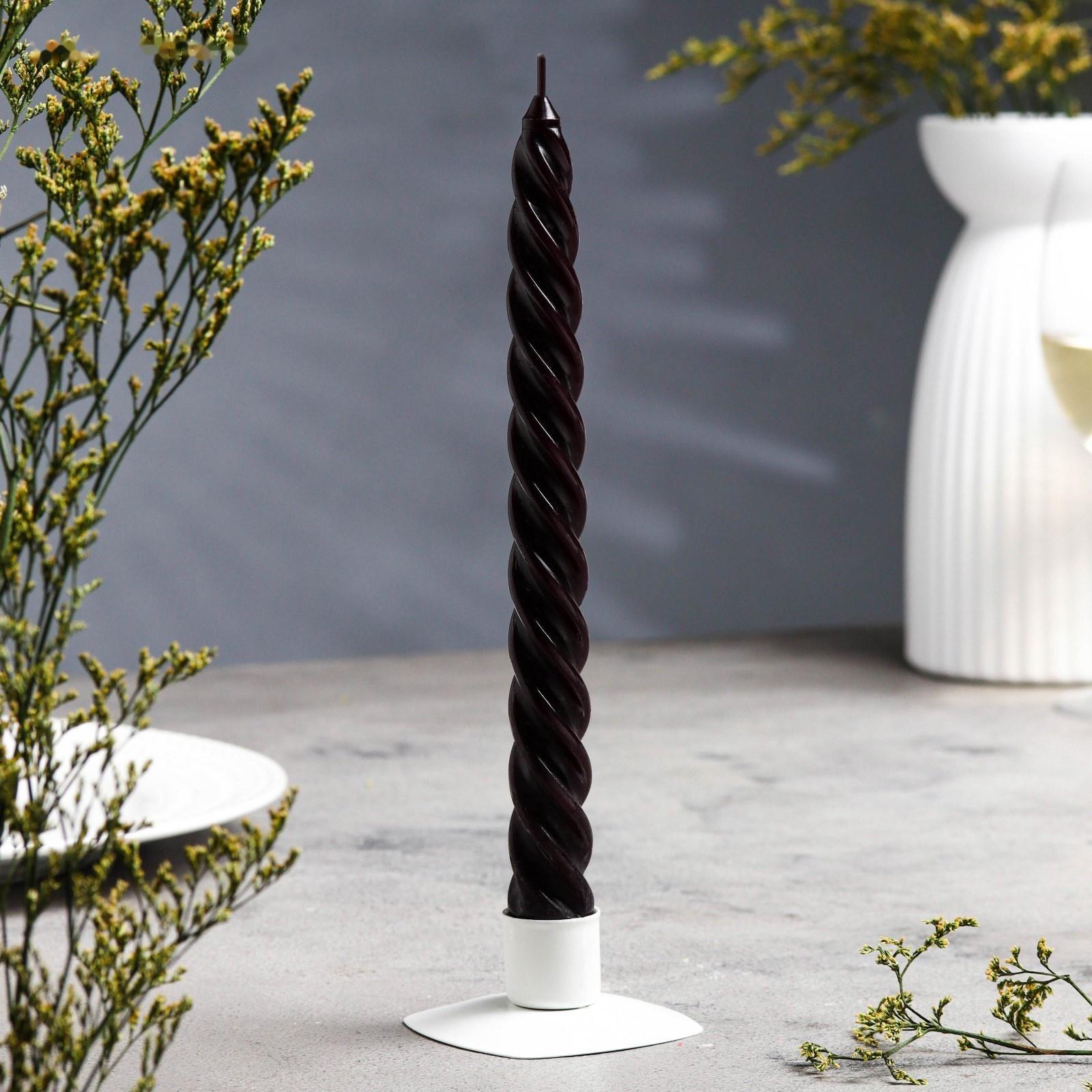 Набор свечей витых,  2,3х 24,5 см, 12 штук, черный