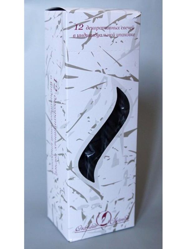 Набор свечей витых,  2,3х 24,5 см, 12 штук, черный