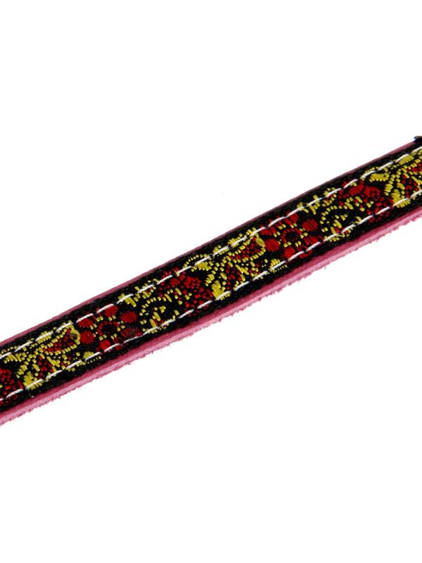 Ошейник кожаный украшенный, 24-28 х 1,2 см, микс