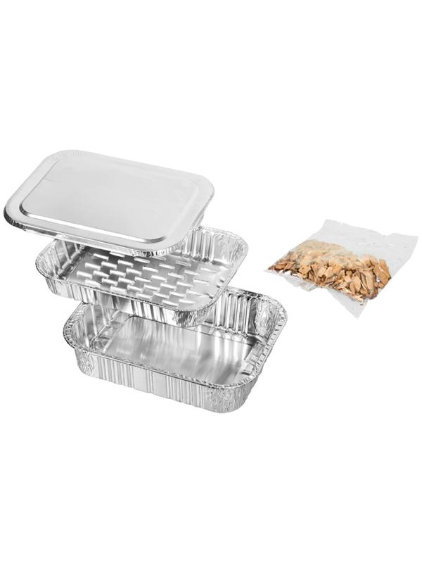 Коптильня одноразовая, ольховая щепа, соль, чёрный перец, размер 20 х 15 см