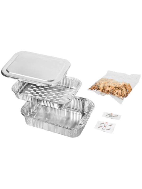 Коптильня одноразовая, ольховая щепа, соль, чёрный перец, размер 20 х 15 см